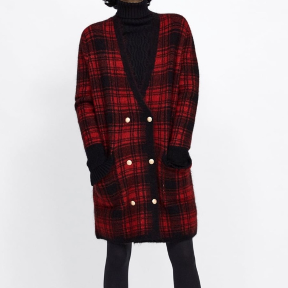 Zara plaid jacket NWT
